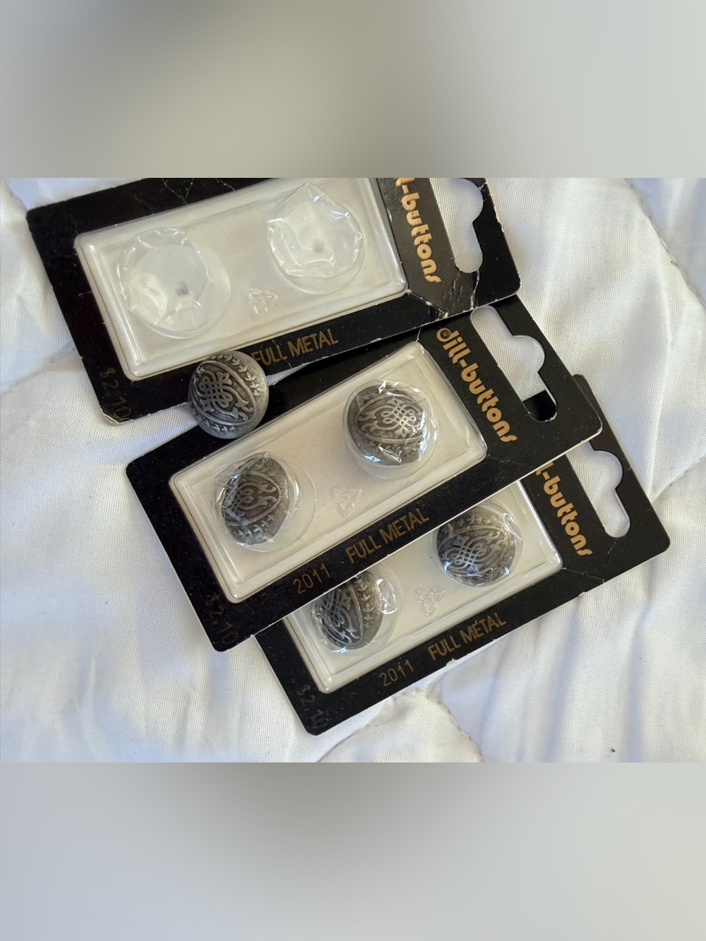 Decorative Full Metal Buttons Silver Celtic Medieval Style 3 Packs + Extra